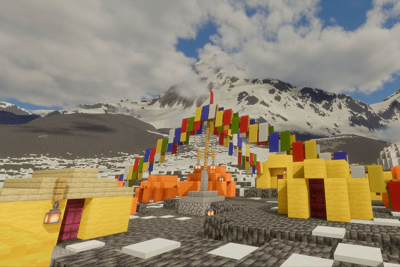 “把现实搬进游戏”,玩家在《我的世界》中打造最逼真的珠穆朗玛峰