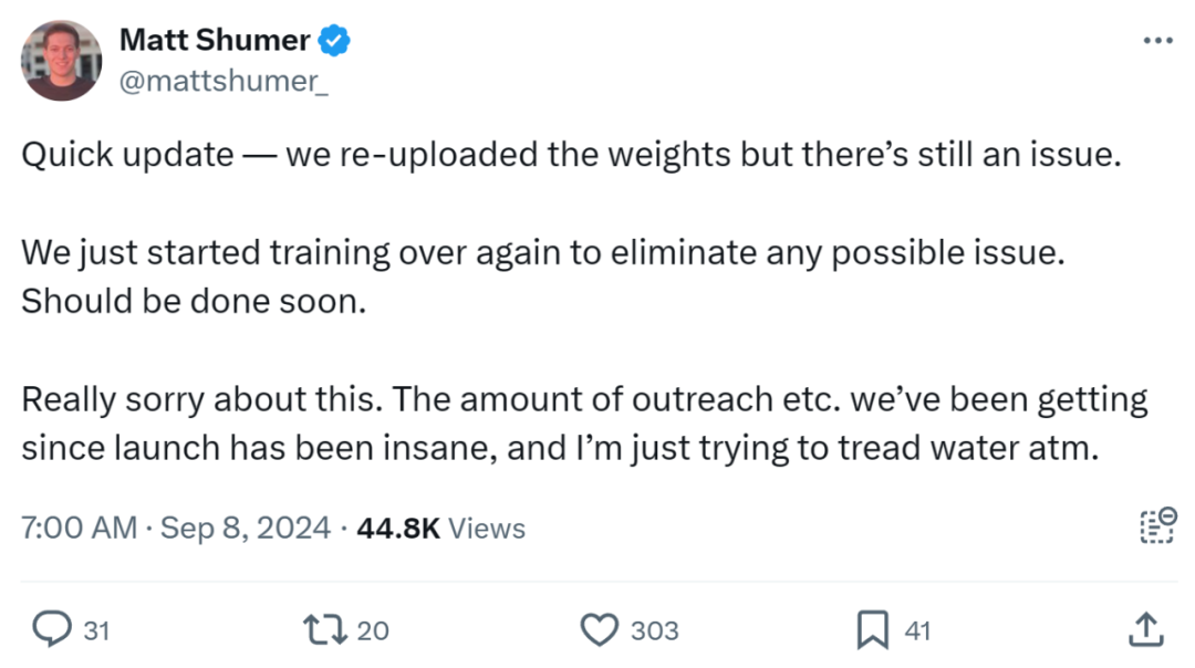 这就翻车了?Reflection 70B遭质疑基模为Llama 3,作者:重新训练