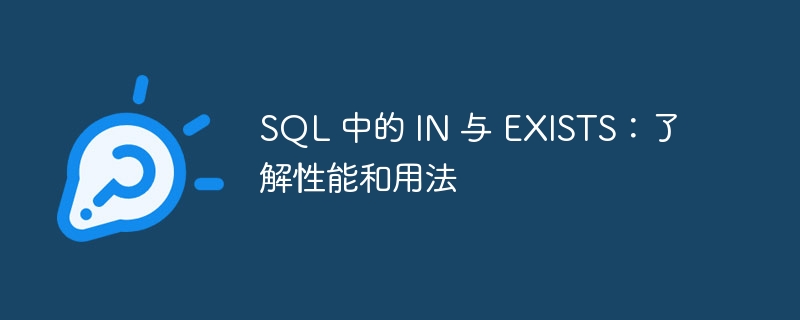 SQL 中的 IN 与 EXISTS:了解性能和用法