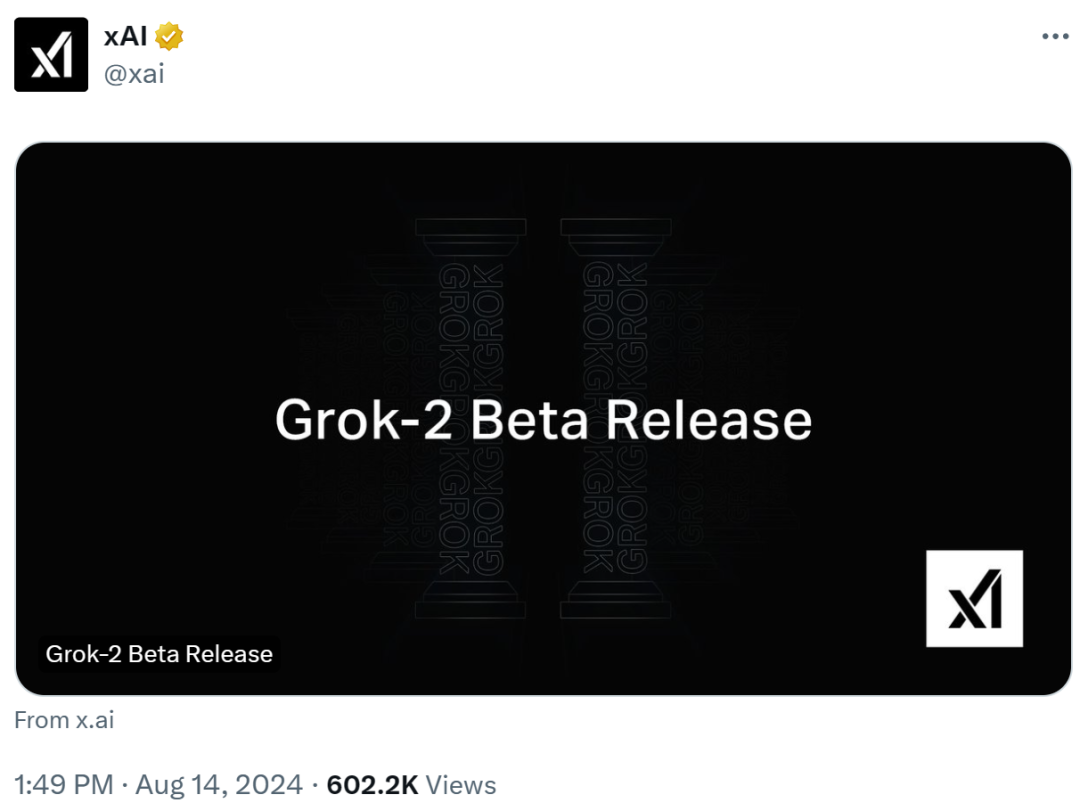 Grok-2来了,能生图识图、性能比肩GPT-4o,马斯克:发展猛如火箭