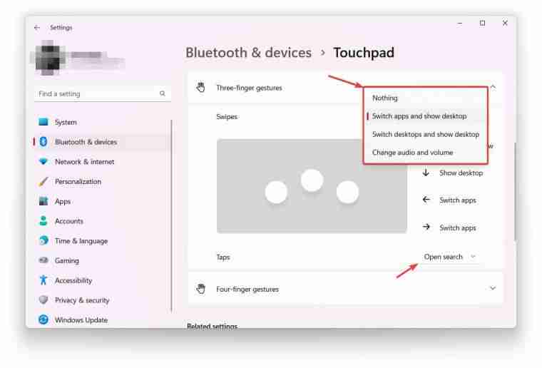 Win11触摸板手势自定义设置方法