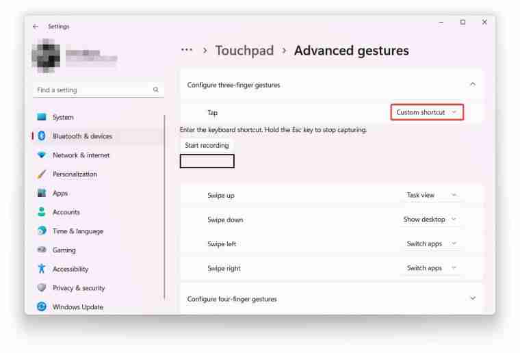 Win11触摸板手势自定义设置方法