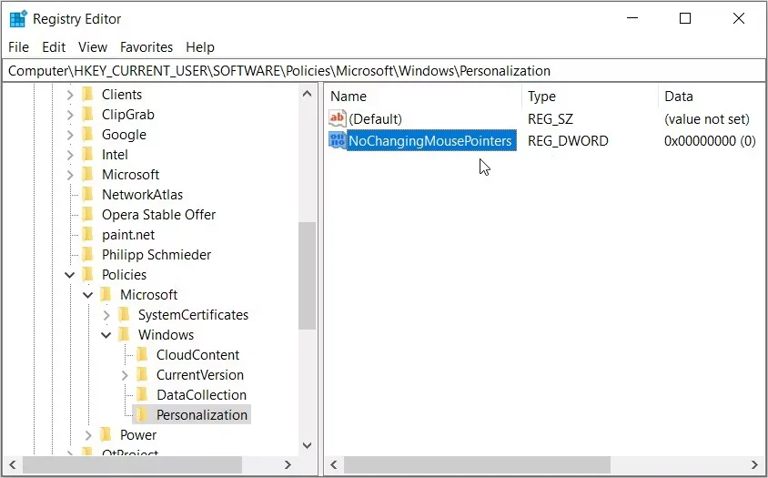 如何阻止Windows上鼠标指针设置的访问