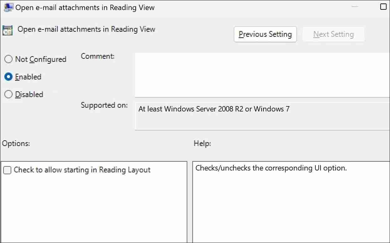 如何将Word配置为始终在Windows阅读视图中打开电子邮件附件