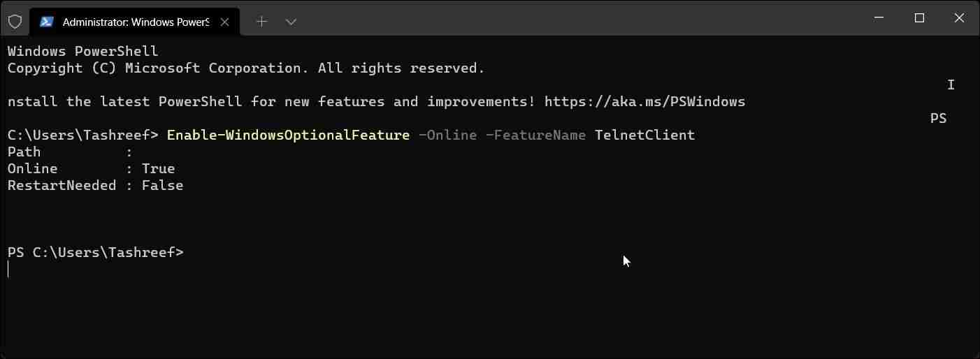 在Windows 10/11中启用Telnet的方法