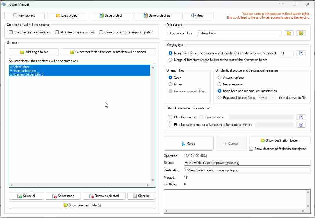 如何在Windows 10/11中合并文件夹文件