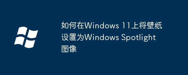如何在Windows 11上将壁纸设置为Windows Spotlight图像