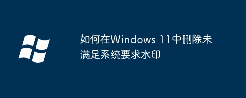 如何在Windows 11中删除未满足系统要求水印