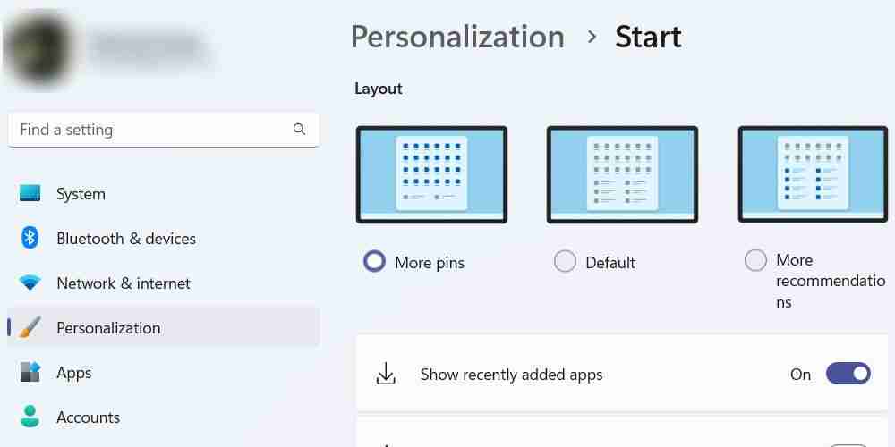 如何在Windows 11开始菜单上显示更多固定项目
