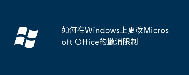如何在Windows上更改Microsoft Office的撤消限制
