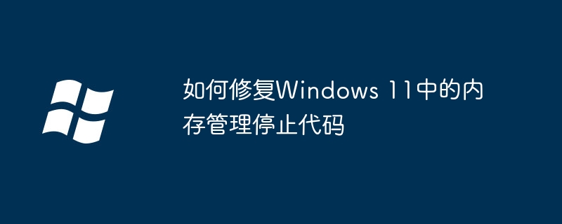 如何修复Windows 11中的内存管理停止代码