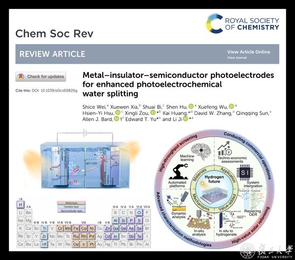 复旦微电子学院季力教授团队在金属-绝缘体-半导体(MIS)结构的光催化水裂解电极方向取得成果