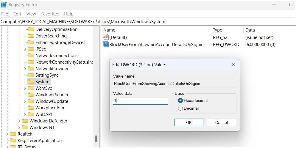 如何从Windows登录屏幕中删除您的电子邮件地址