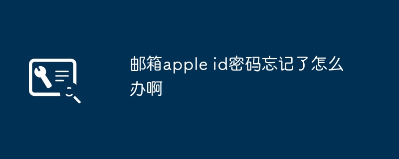 邮箱apple id密码忘记了怎么办啊