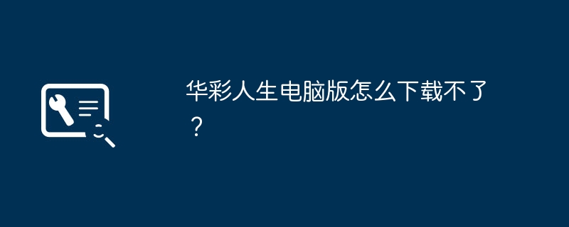 华彩人生电脑版怎么下载不了？