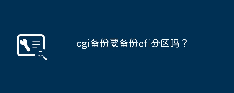cgi备份要备份efi分区吗？