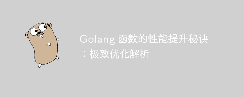 Golang 函数的性能提升秘诀:极致优化解析