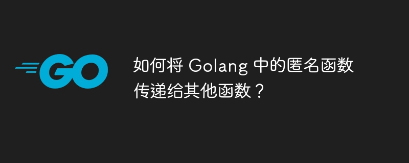 如何将 Golang 中的匿名函数传递给其他函数?