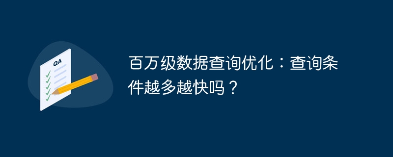 百万级数据查询优化:查询条件越多越快吗?