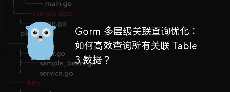 Gorm 多层级关联查询优化：如何高效查询所有关联 Table3 数据？