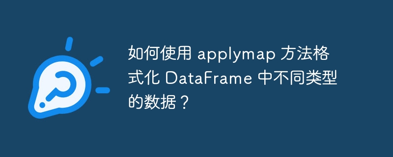 如何使用 applymap 方法格式化 DataFrame 中不同类型的数据?