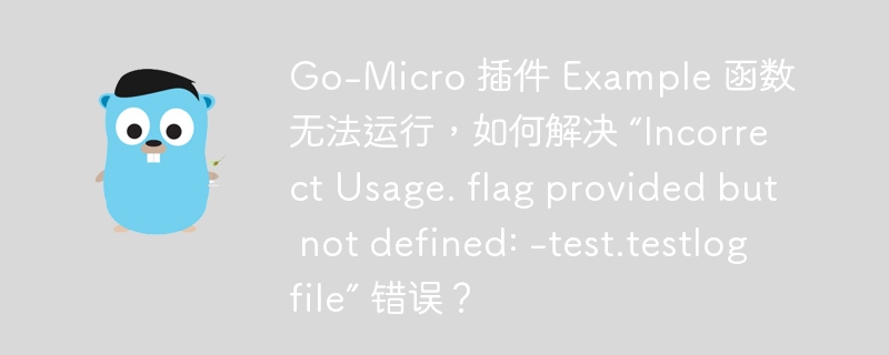 Go-Micro 插件 Example 函数无法运行，如何解决 “Incorrect Usage. flag provided but not defined: -test.testlogfile” 错误？ 
