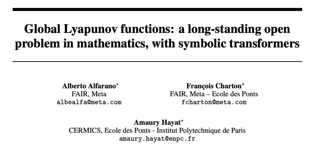 132年未解开的李雅普诺夫函数谜题,被Symbolic Transformer攻克了