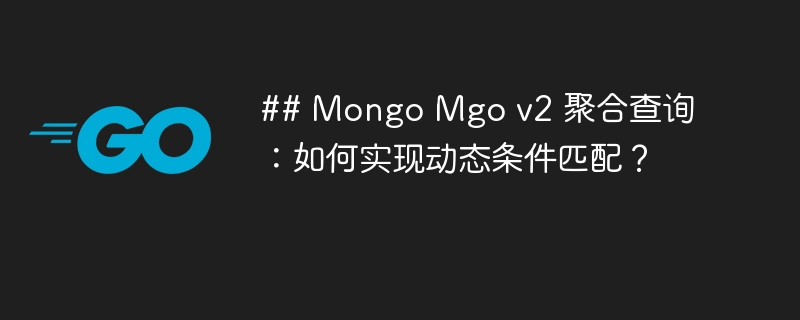 ## Mongo Mgo v2 聚合查询：如何实现动态条件匹配？