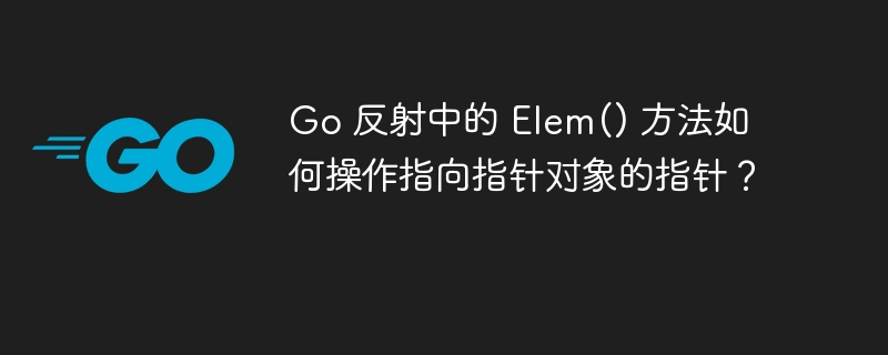 Go 反射中的 Elem() 方法如何操作指向指针对象的指针？