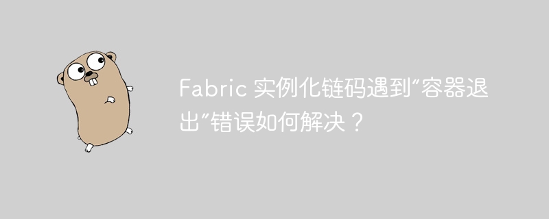 Fabric 实例化链码遇到“容器退出”错误如何解决？