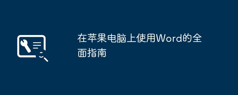 在苹果电脑上使用Word的全面指南