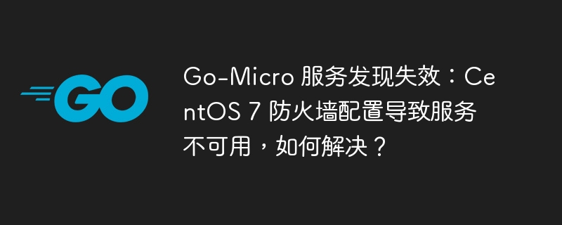 Go-Micro 服务发现失效:CentOS 7 防火墙配置导致服务不可用,如何解决?