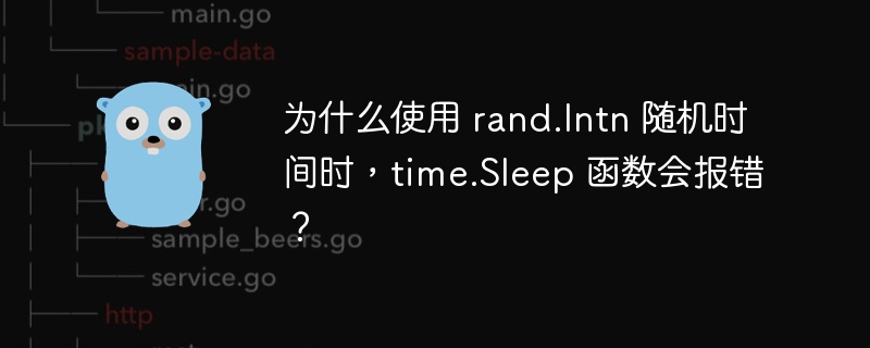 为什么使用 rand.Intn 随机时间时，time.Sleep 函数会报错？