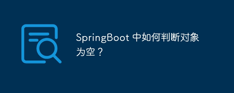 SpringBoot 中如何判断对象为空？