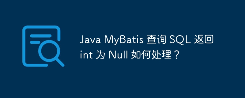 Java MyBatis 查询 SQL 返回 int 为 Null 如何处理？