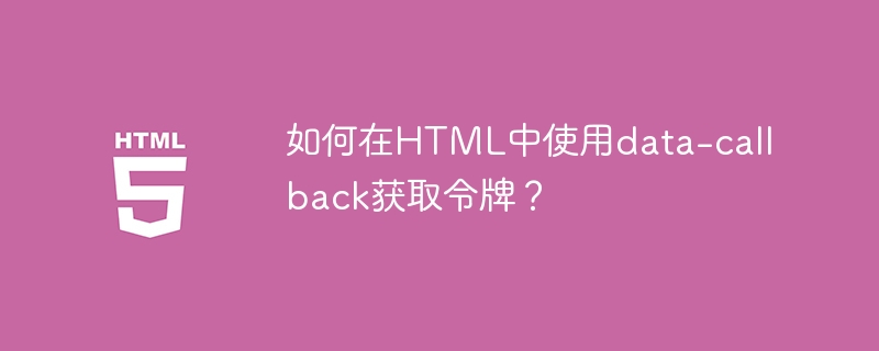 如何在HTML中使用data-callback获取令牌？
