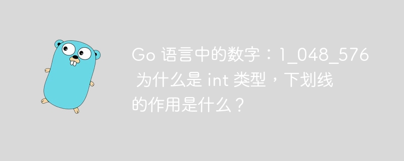 Go 语言中的数字：1_048_576 为什么是 int 类型，下划线的作用是什么？