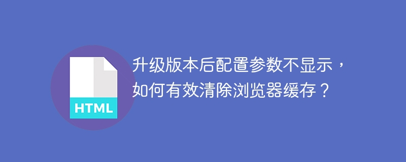 升级版本后配置参数不显示，如何有效清除浏览器缓存？
