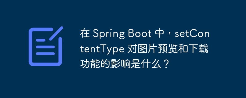 在 Spring Boot 中,setContentType 对图片预览和下载功能的影响是什么?