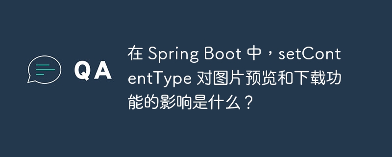 在 Spring Boot 中，setContentType 对图片预览和下载功能的影响是什么？