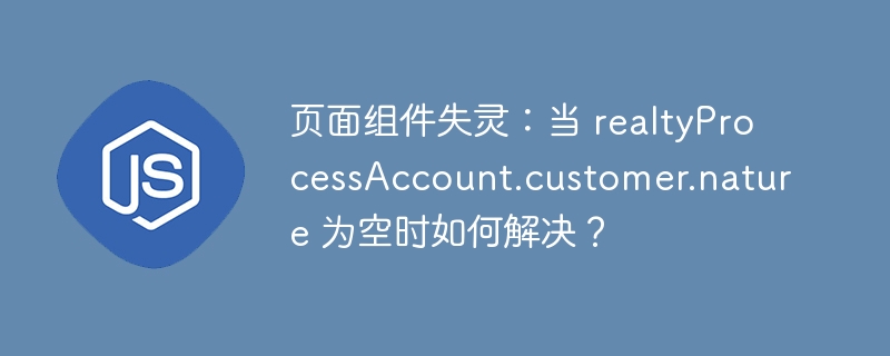页面组件失灵：当 realtyProcessAccount.customer.nature 为空时如何解决？