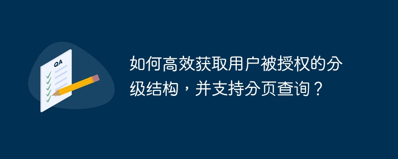 如何高效获取用户被授权的分级结构，并支持分页查询？ 
