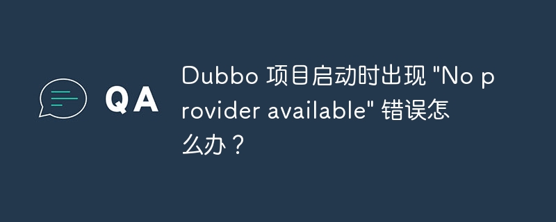 Dubbo 项目启动时出现 \