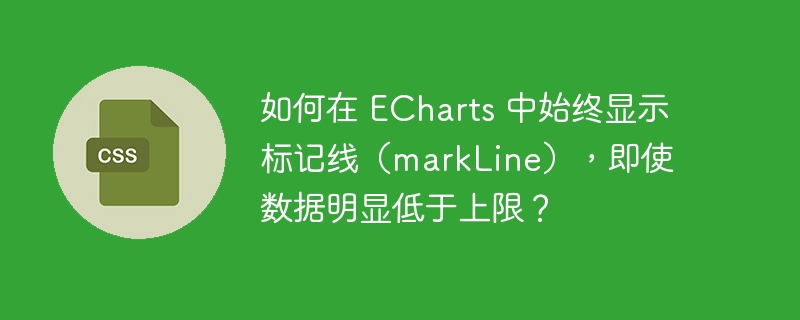 如何在 ECharts 中始终显示标记线（markLine），即使数据明显低于上限？