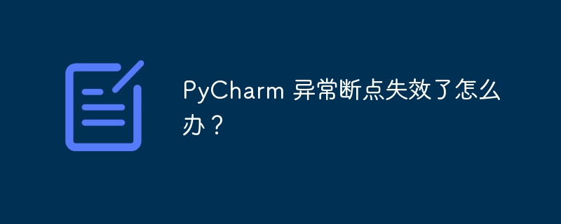 PyCharm 异常断点失效了怎么办？
