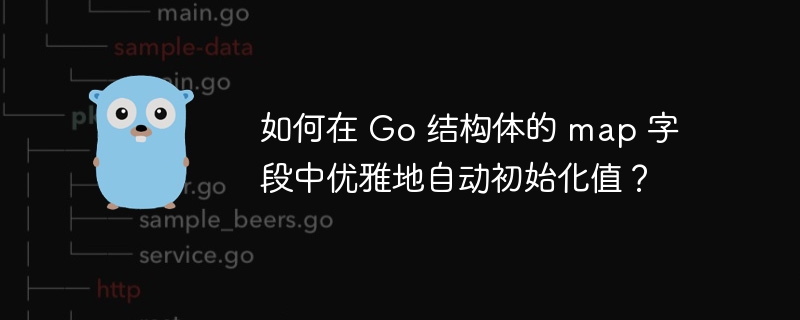 如何在 Go 结构体的 map 字段中优雅地自动初始化值?