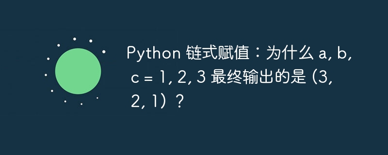 Python 链式赋值：为什么 a, b, c = 1, 2, 3 最终输出的是 (3, 2, 1) ？