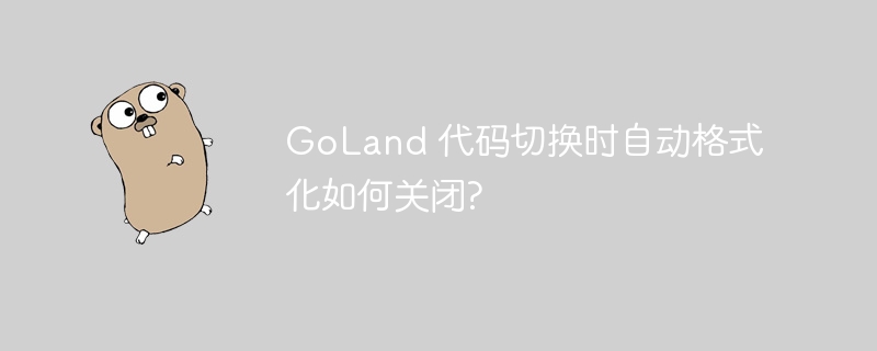 GoLand 代码切换时自动格式化如何关闭?