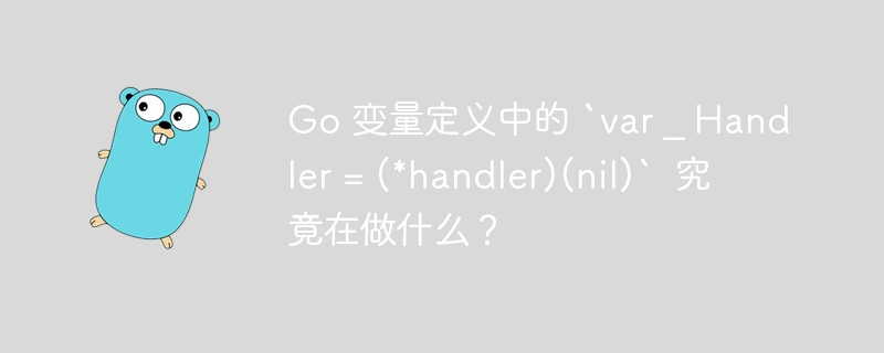 Go 变量定义中的 `var _ Handler = (*handler)(nil)`  究竟在做什么？