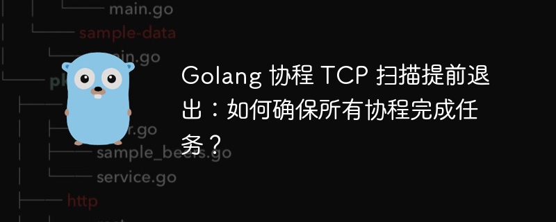 Golang 协程 TCP 扫描提前退出：如何确保所有协程完成任务？ 
